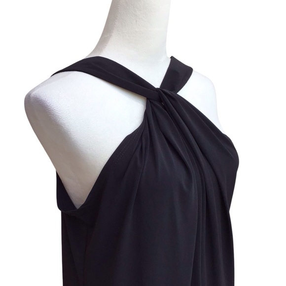 Ciara Sun Woo Black Grecian Style Midi Shift Dress Size Large - Picture 5 of 12